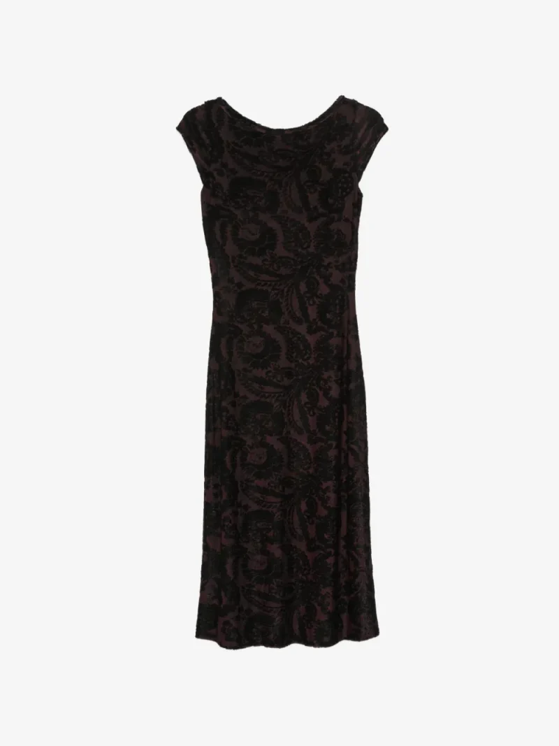 Rochie midi ETRO Paisley-Patterned Devore negru