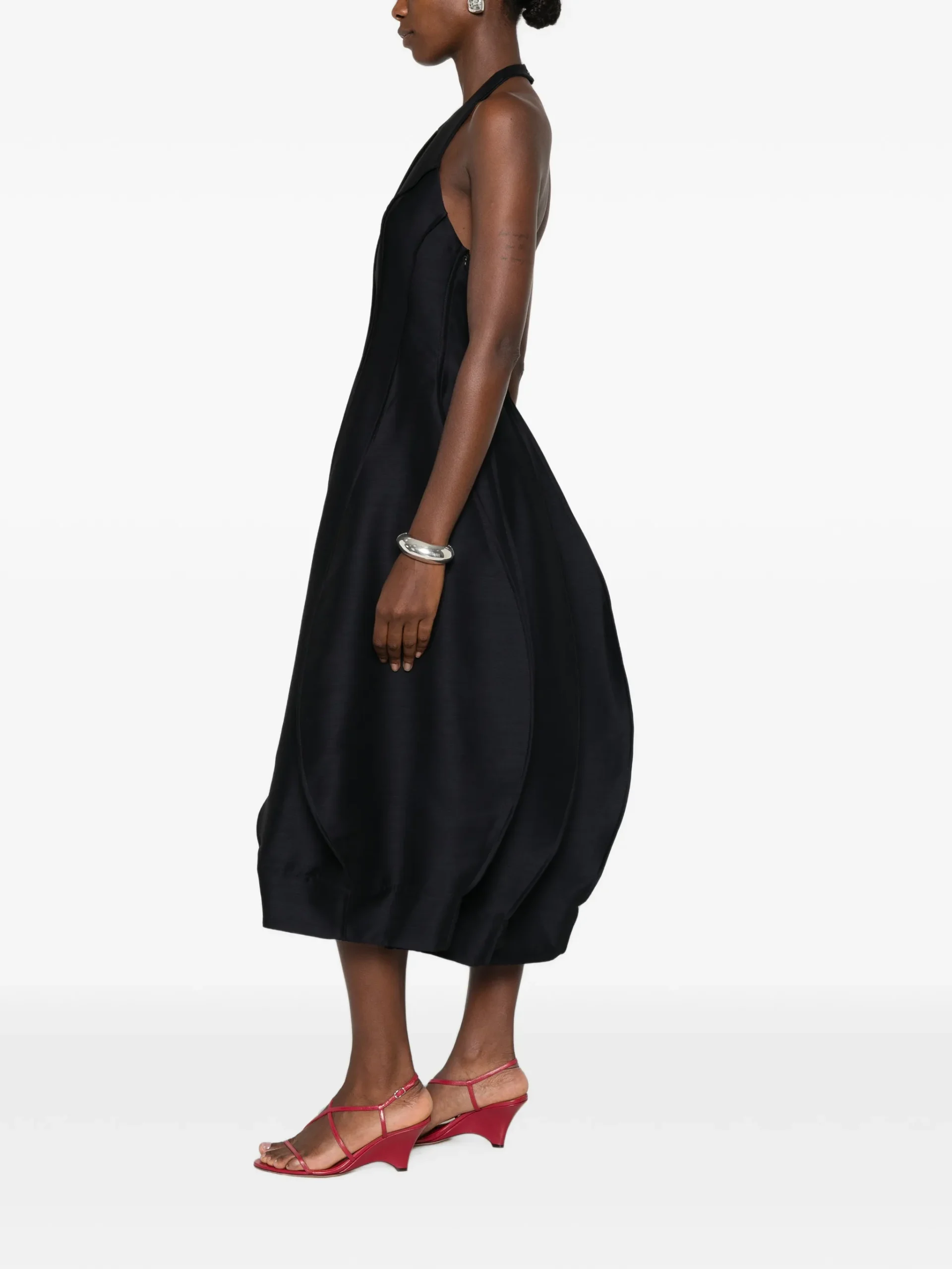 Rochie midi Rohe Open Back Tulip bleumarin - imagine 3