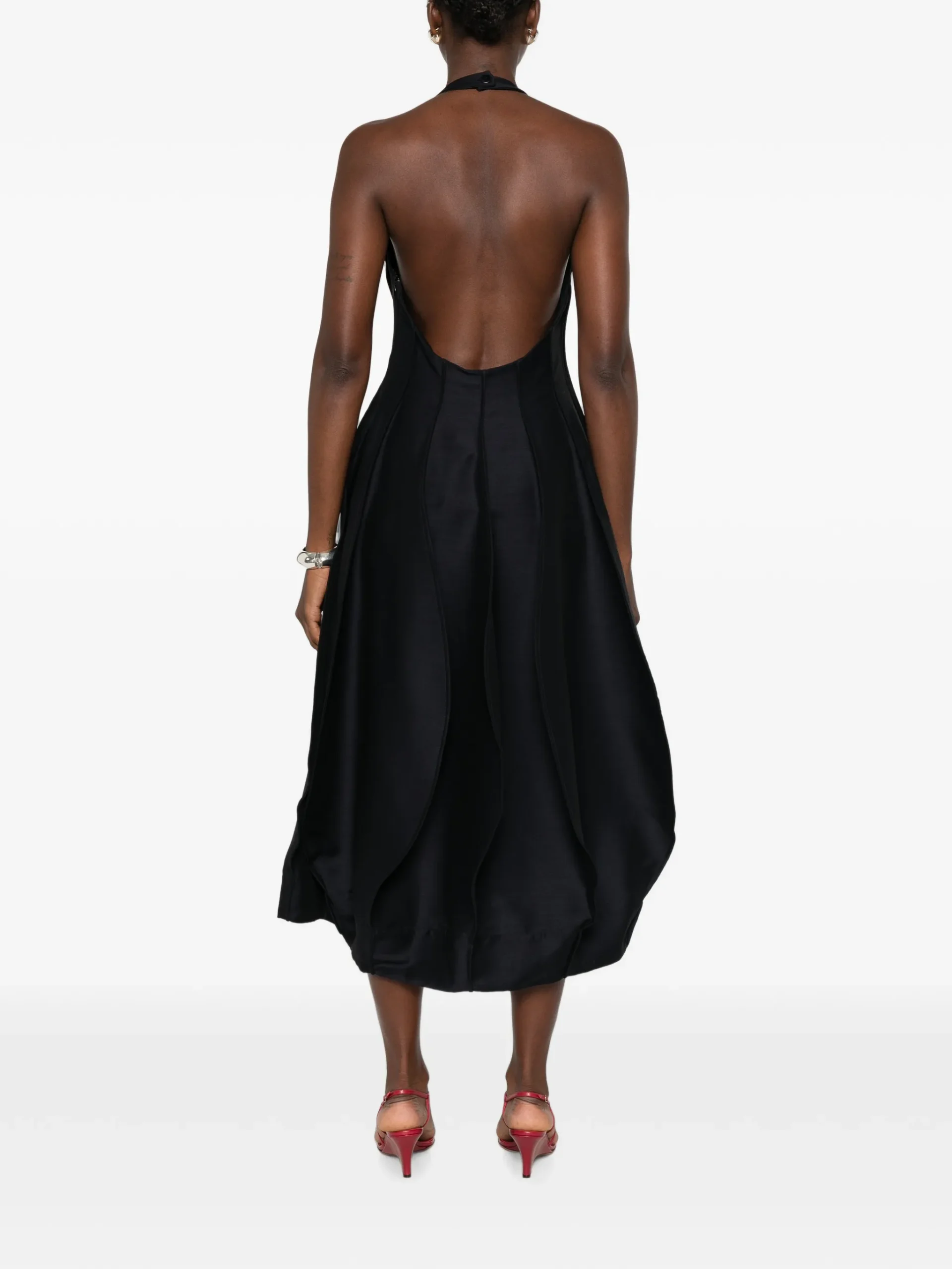 Rochie midi Rohe Open Back Tulip bleumarin - imagine 2