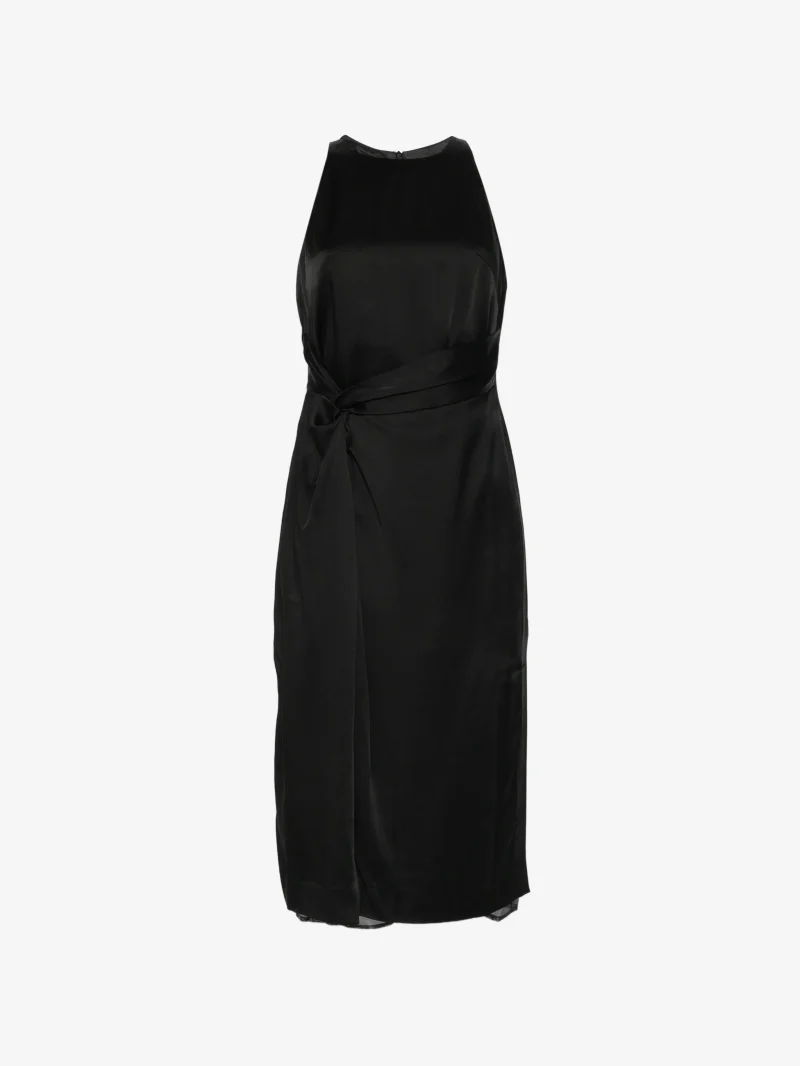 Rochie midi Rohe Twist-Detail Ssleeveless negru