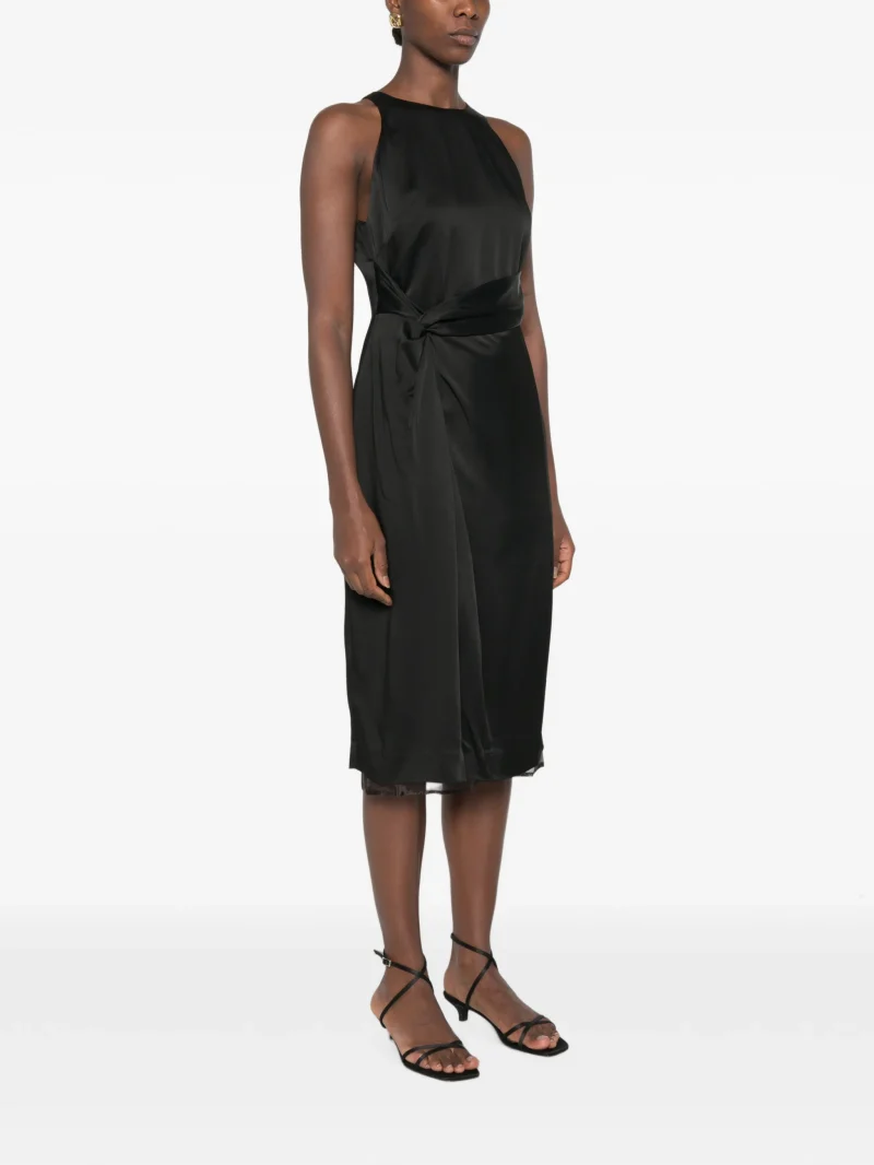 Rochie midi Rohe Twist-Detail Ssleeveless negru - imagine 3