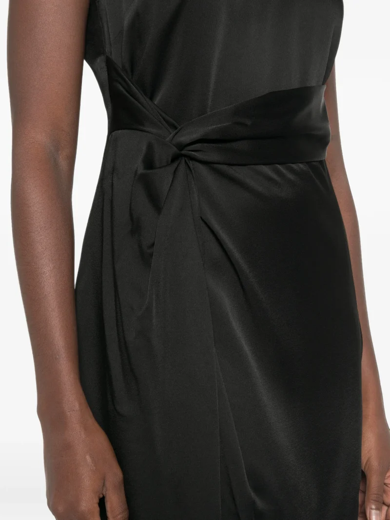 Rochie midi Rohe Twist-Detail Ssleeveless negru - imagine 5