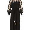 Rochie midi Zimmermann Valiant Embroidered Sheat negru