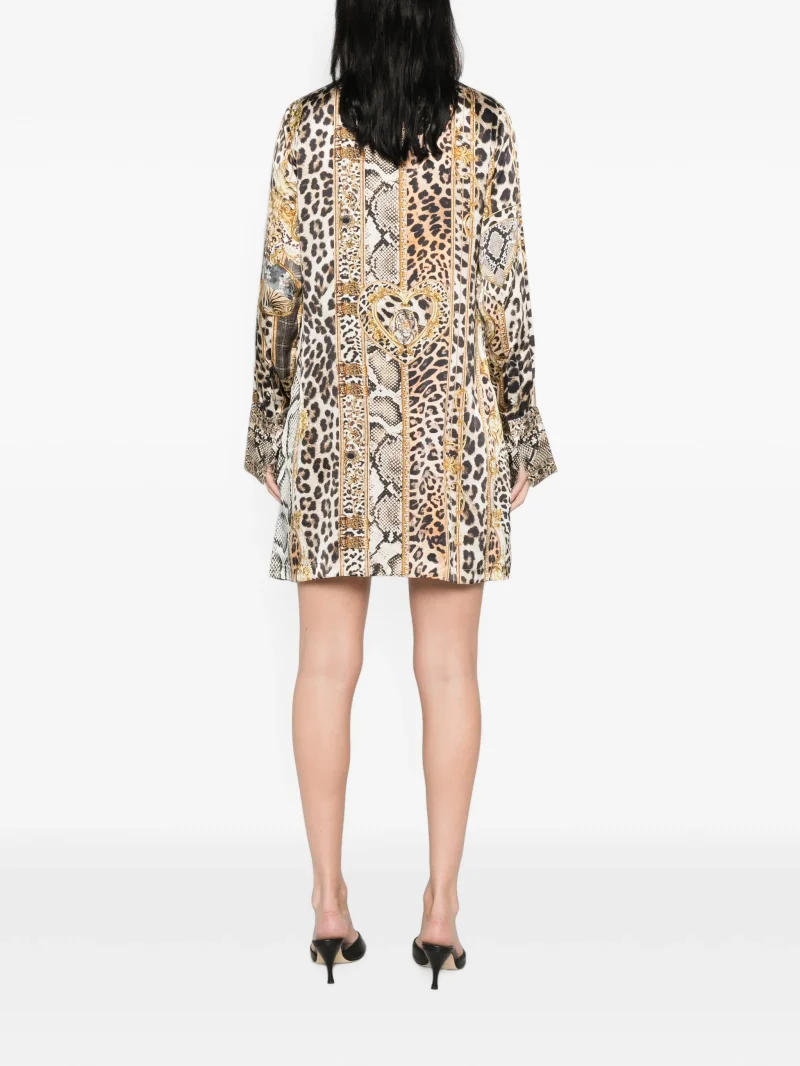 Alternative view of Rochie mini Camilla Animal-Print Silk maro
