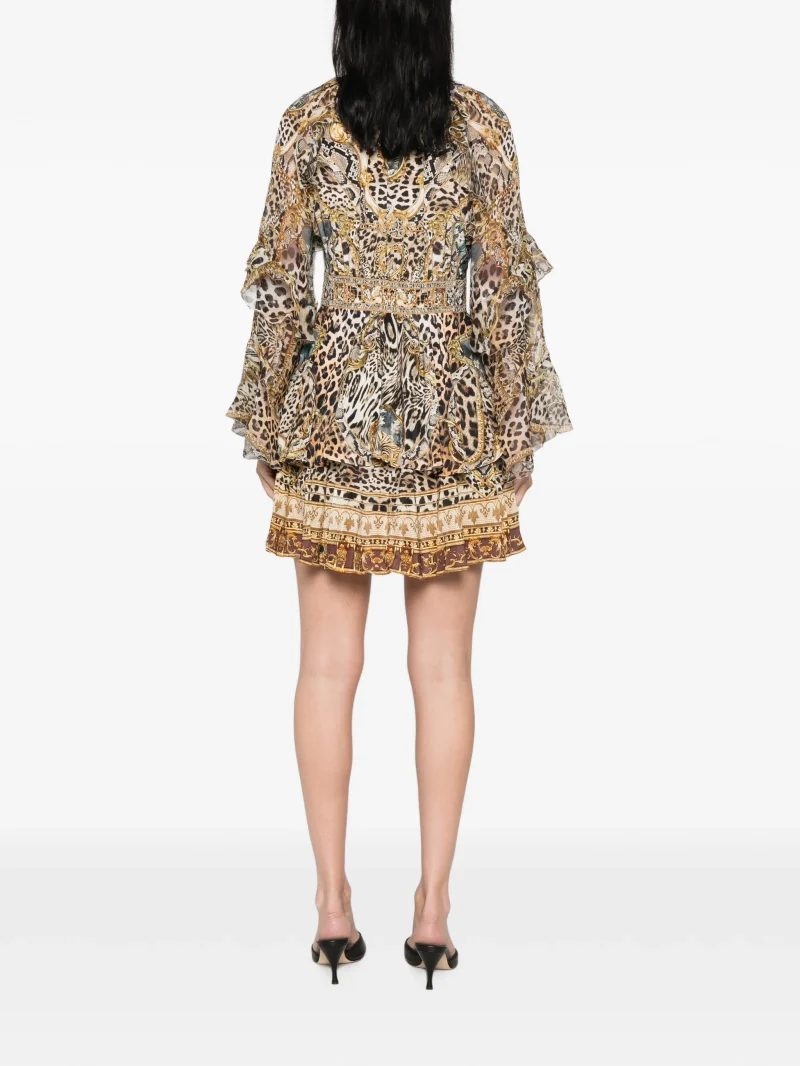 Alternative view of Rochie mini Camilla Ruffled Silk maro