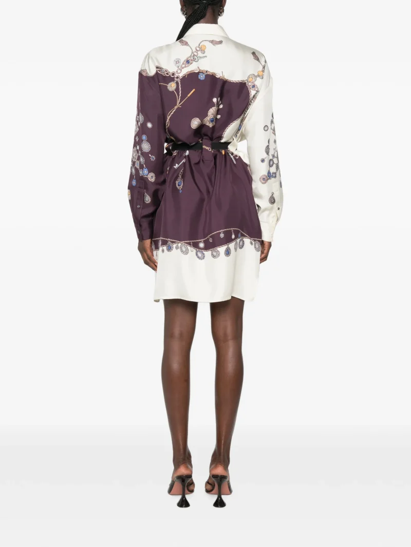 Alternative view of Rochie mini Versace Belted Silk violet