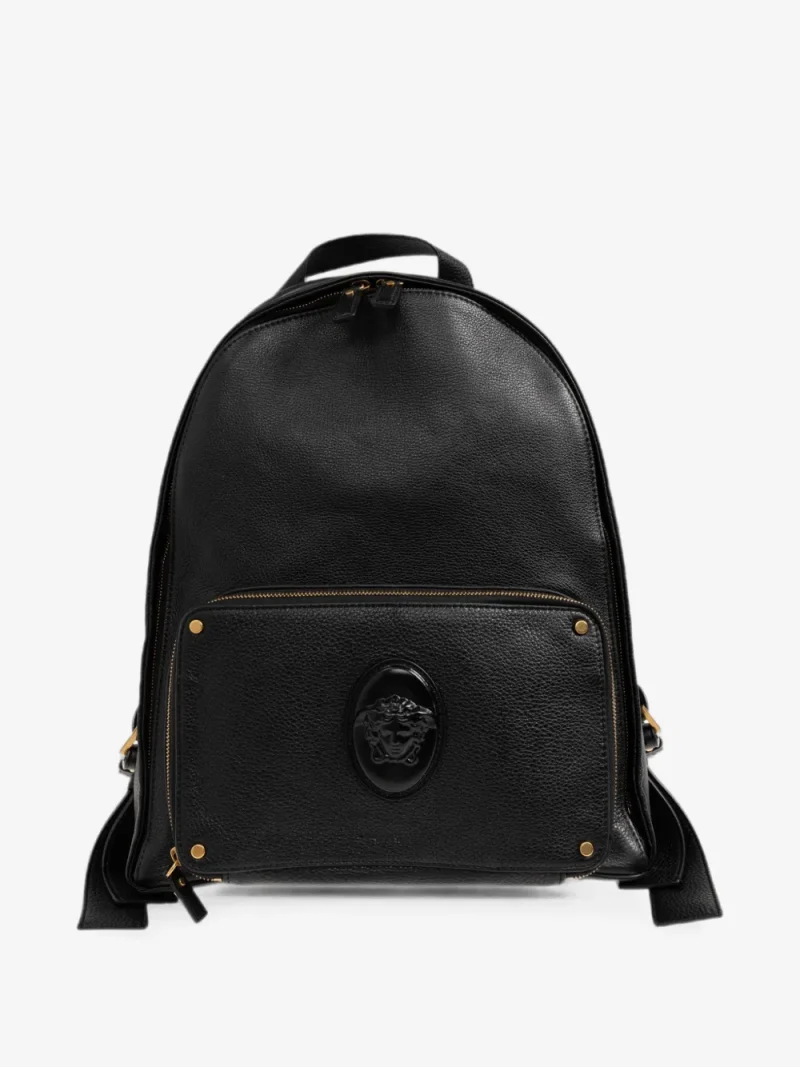 Rucsac Versace Lou Leather Backpack negru