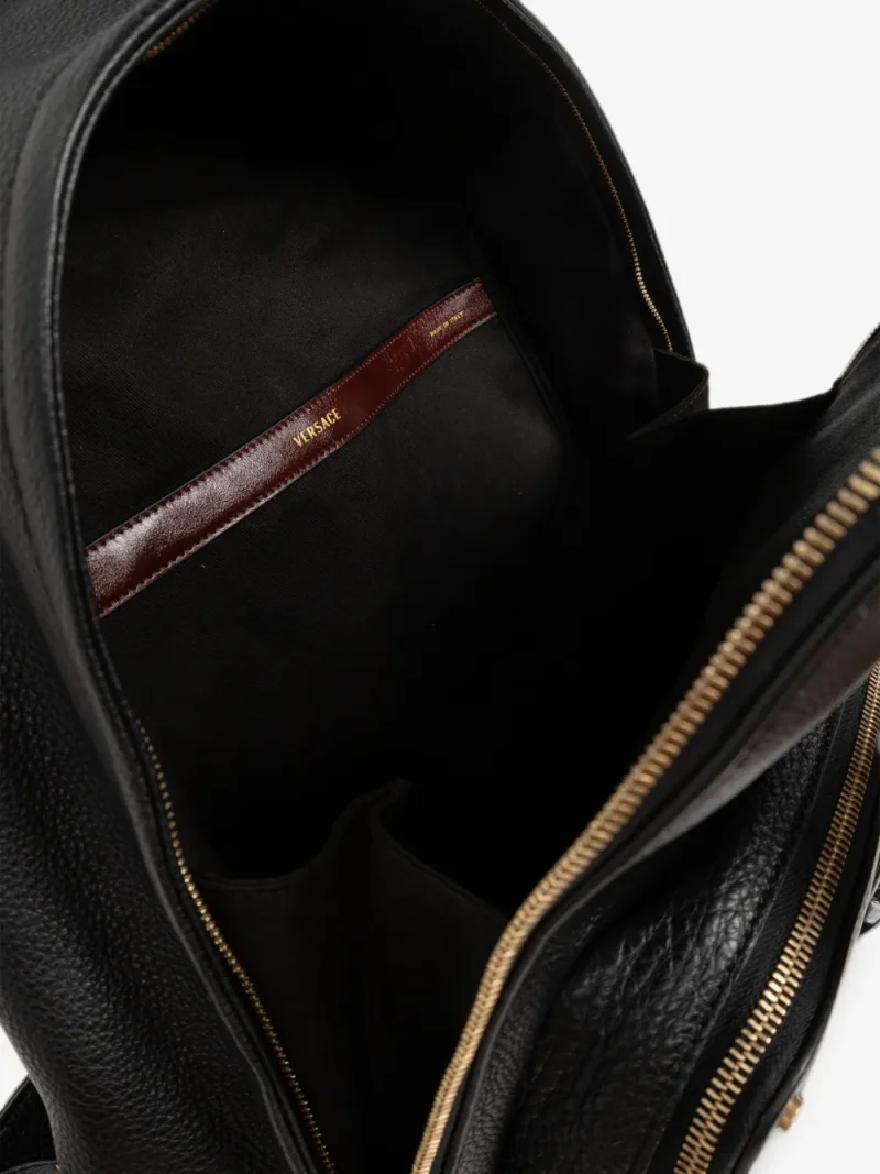 Rucsac Versace Lou Leather Backpack negru - imagine 4