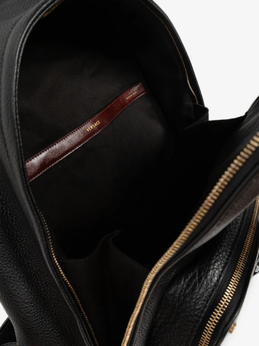 Rucsac Versace Lou Leather Backpack negru - imagine 4