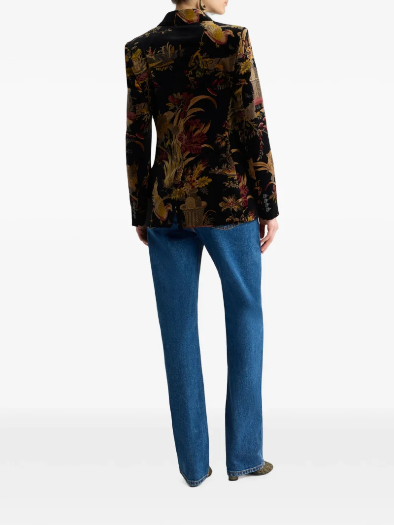 Alternative view of Sacou ETRO Double-Breasted Cotton-Velvet multicolor