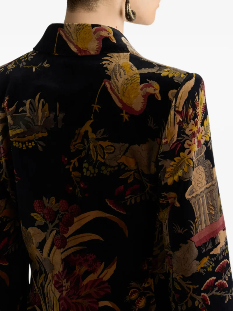 Sacou ETRO Double-Breasted Cotton-Velvet multicolor - imagine 4