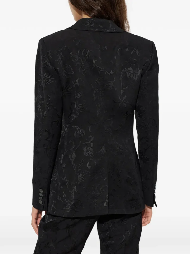Alternative view of Sacou ETRO Floral-Jacquard Single-Vent negru