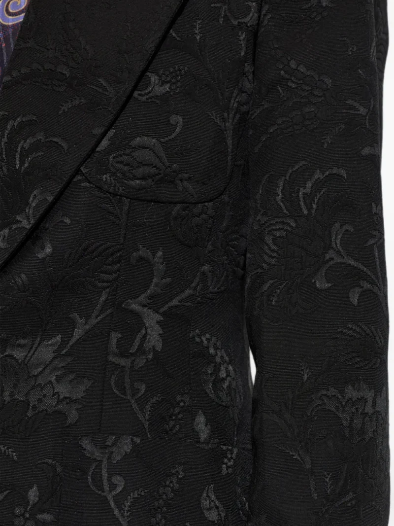 Sacou ETRO Floral-Jacquard Single-Vent negru - imagine 5