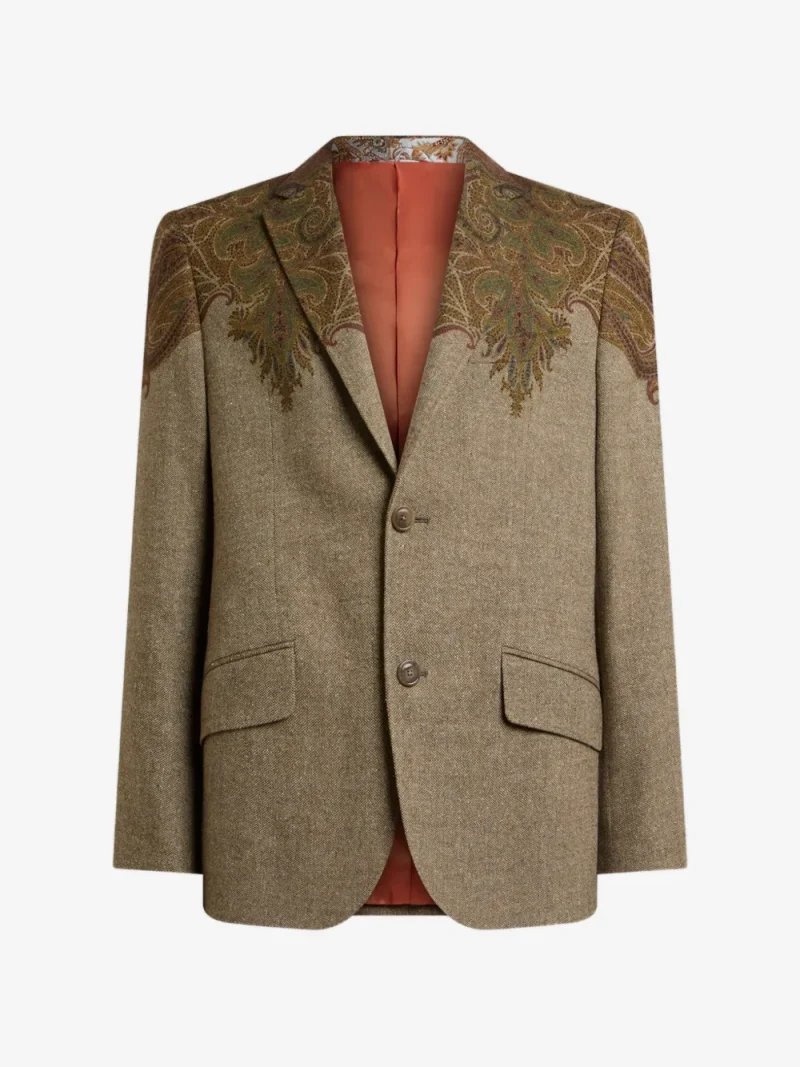 Sacou ETRO Single-Breasted Wool-Blend bej
