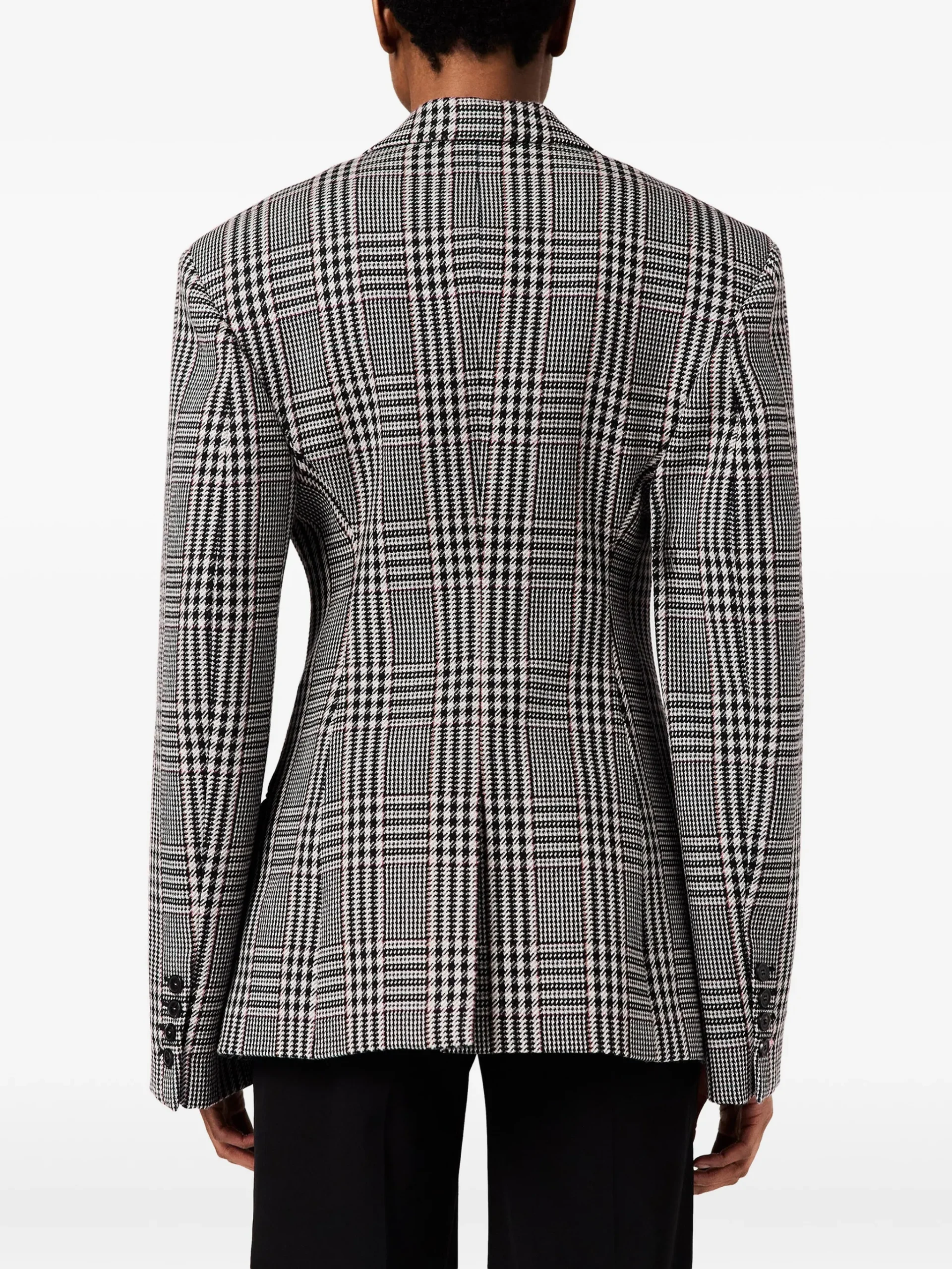 Sacou Stella McCartney Prince of Wales-Check Wool gri - imagine 2
