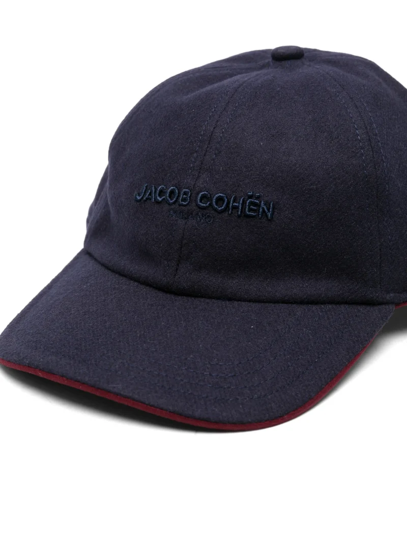 Sapca Jacob Cohen Logo-Embroidered Baseball bleumarin - imagine 3