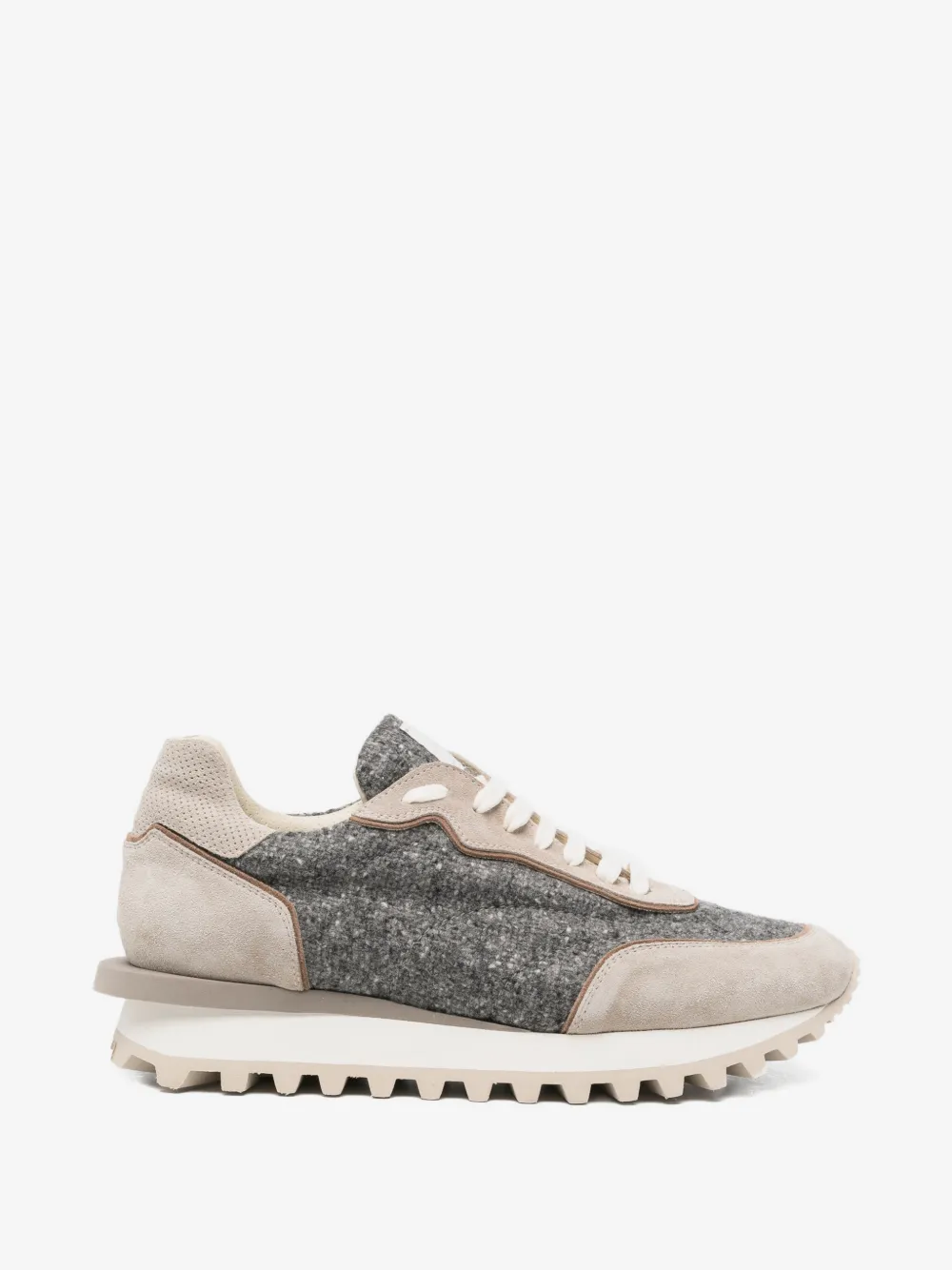 Sneakers Eleventy Panelled Lace-Up bej