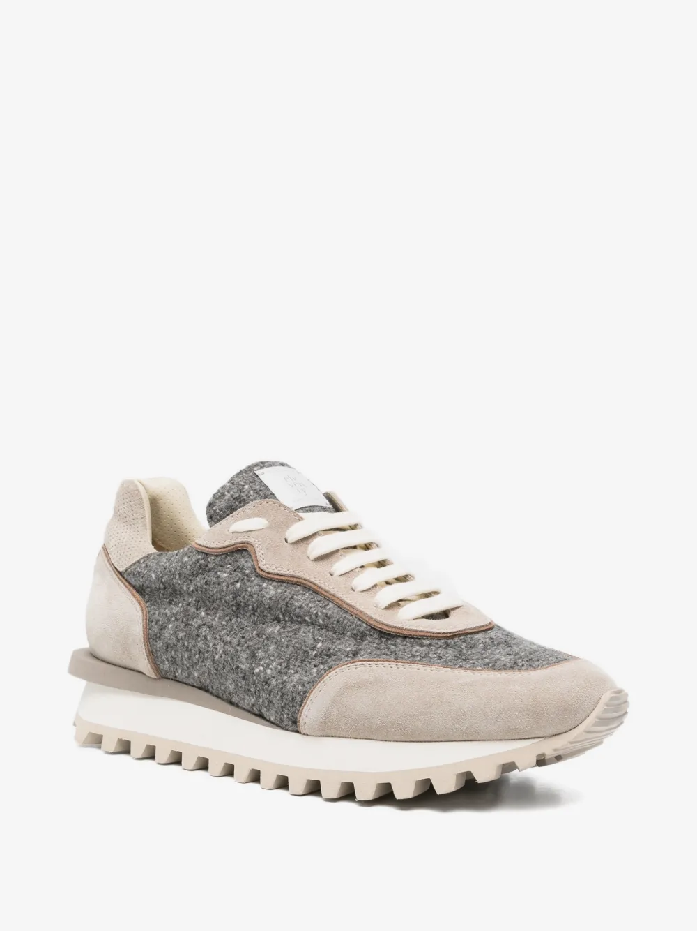 Sneakers Eleventy Panelled Lace-Up bej - imagine 4
