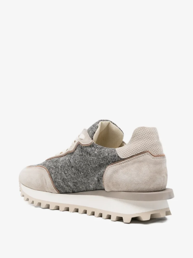 Sneakers Eleventy Panelled Lace-Up bej - imagine 3