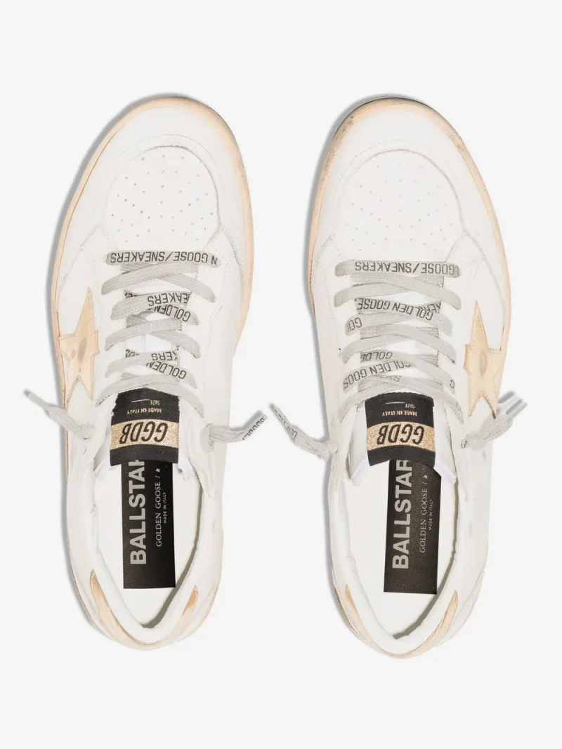 Sneakers Golden Goose Ball Star Trainers Gold Star alb - imagine 4
