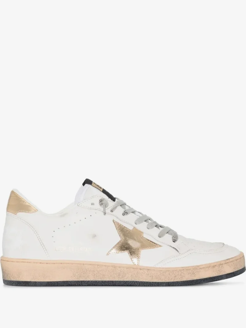 Sneakers Golden Goose Ball Star Trainers Gold Star alb