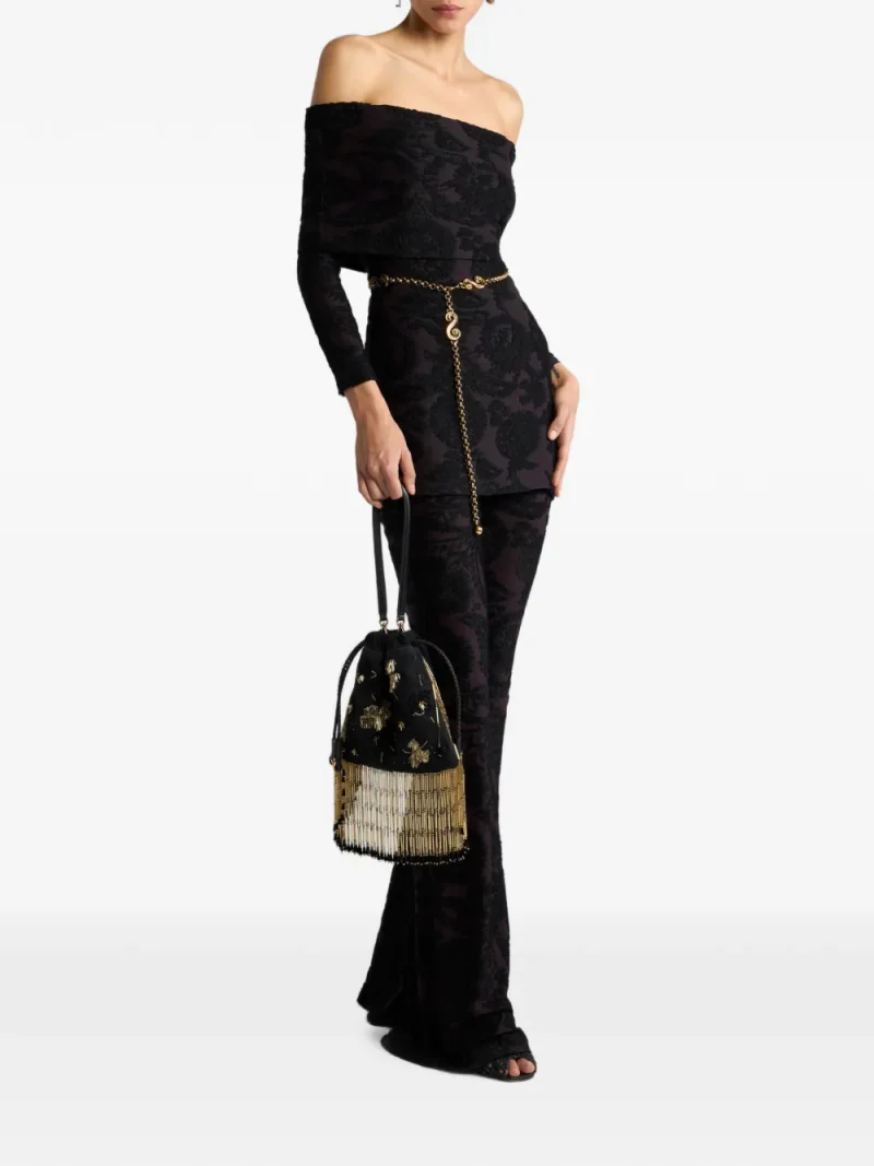 Top ETRO Chenille Jacquard Paisley-Print negru - imagine 3