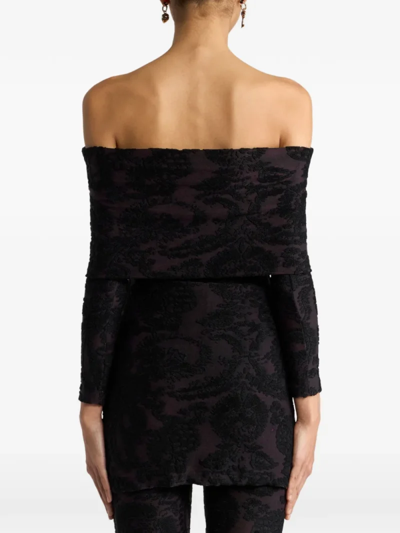 Alternative view of Top ETRO Chenille Jacquard Paisley-Print negru