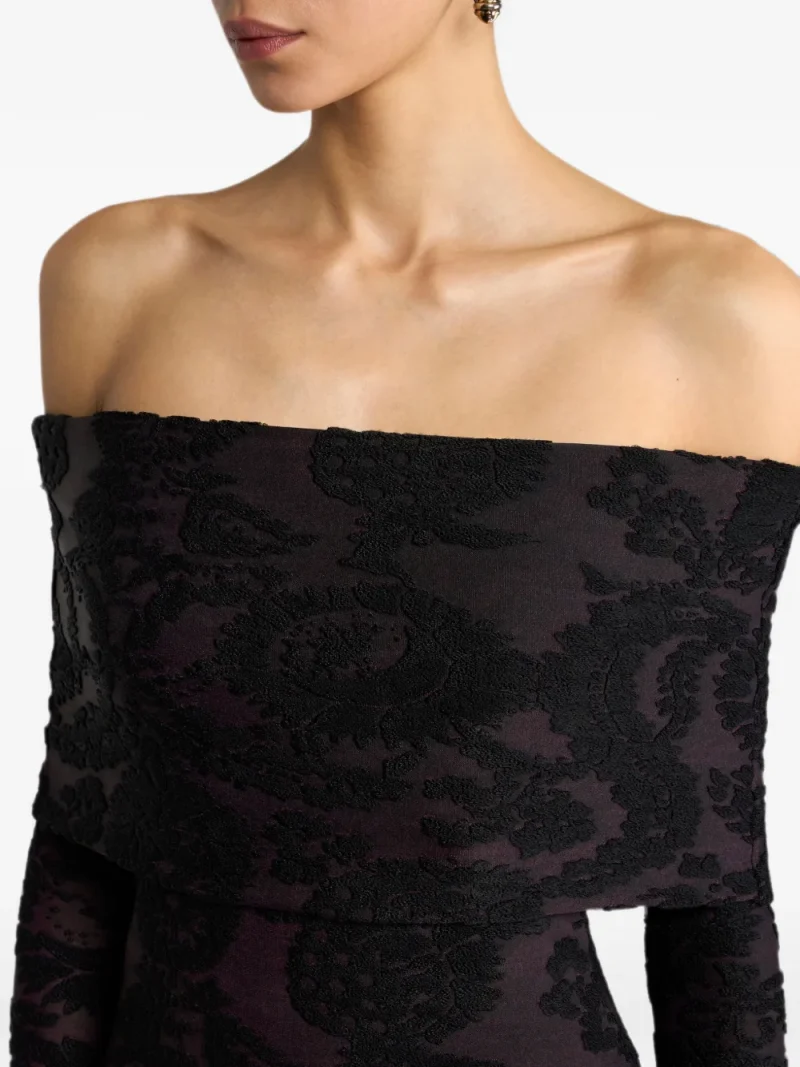 Top ETRO Chenille Jacquard Paisley-Print negru - imagine 5