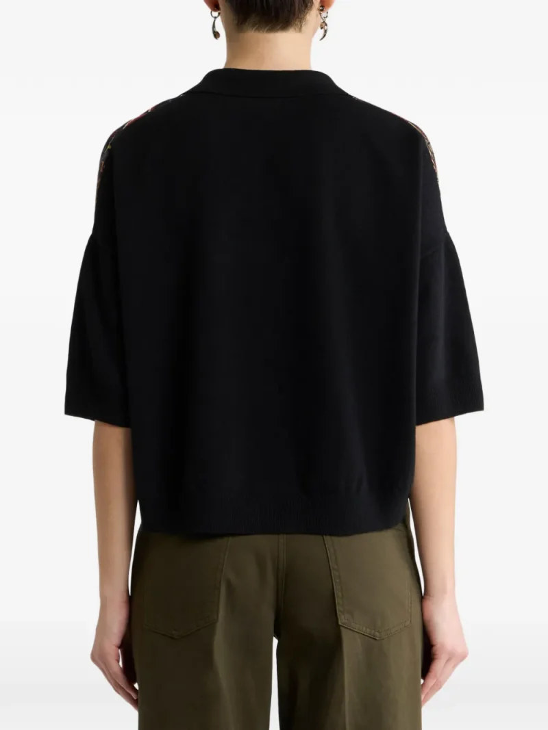 Alternative view of Top ETRO Wool-Blend Paisley-print negru