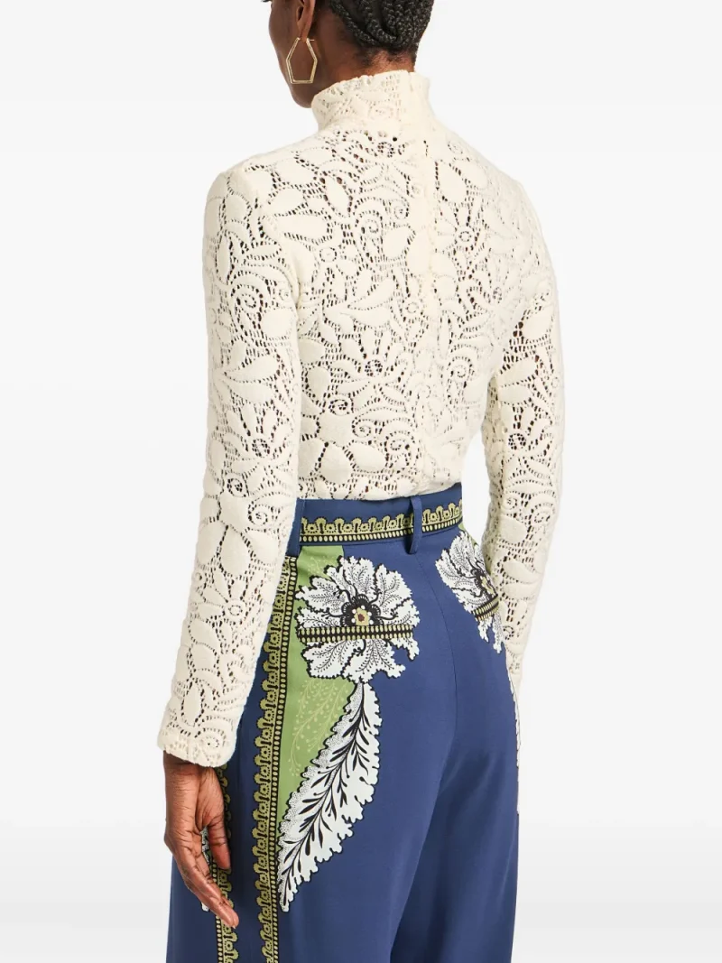 Alternative view of Bluza La DoubleJ Floral-Pattern Lace Turtleneck ecru
