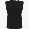 Top LouLou de Saison Cory Darted Structured-Shoulder negru