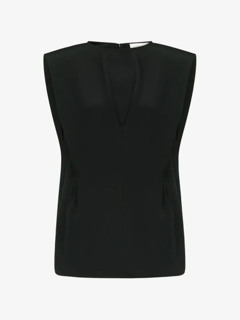 Top LouLou de Saison Cory Darted Structured-Shoulder negru