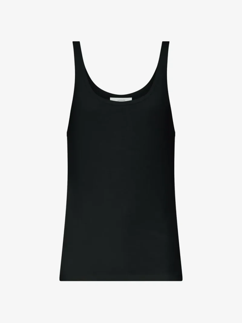 Top LouLou de Saison Roni Ribbed-Knit negru