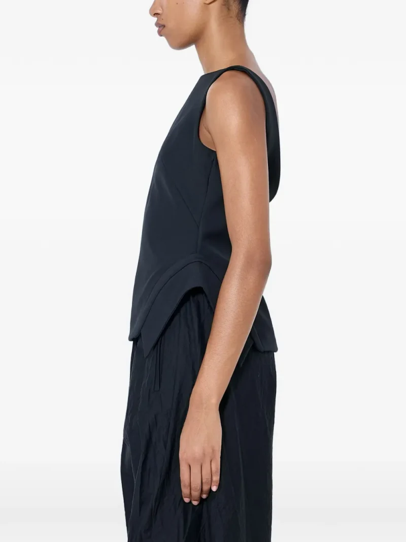 Top Rohe Deconstructed Collar negru - imagine 3
