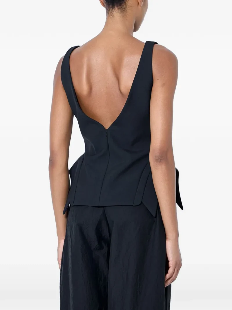 Alternative view of Top Rohe Deconstructed Collar negru