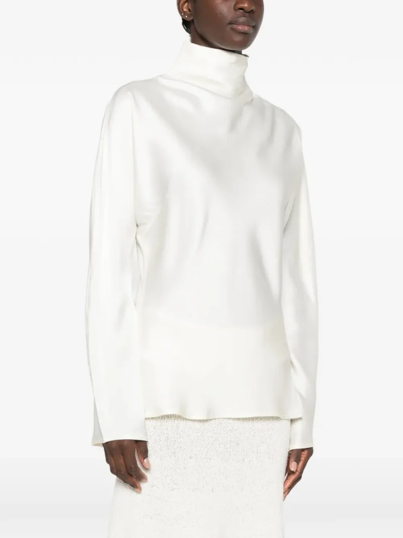 Top Rohe High-Neck Button-Back ecru - imagine 3