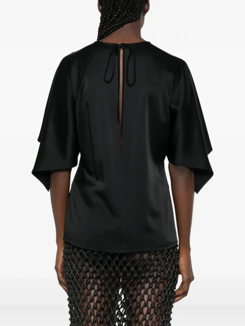 Alternative view of Top Stella McCartney Draped-Sleeve negru