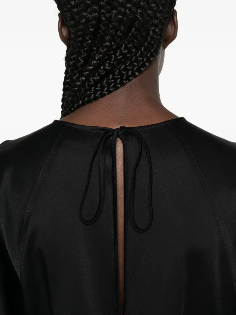 Top Stella McCartney Draped-Sleeve negru - imagine 5
