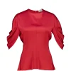 Top Stella McCartney Draped-Sleeve rosu
