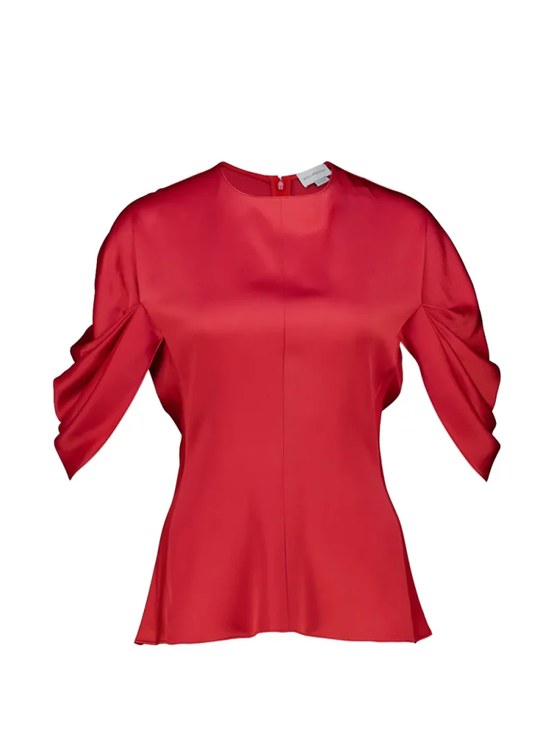 Top Stella McCartney Draped-Sleeve rosu