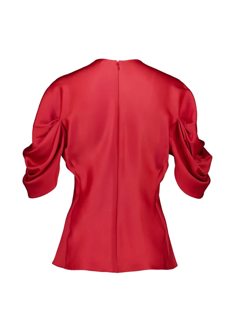 Alternative view of Top Stella McCartney Draped-Sleeve rosu