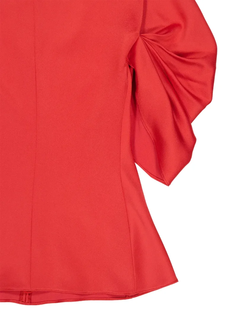 Top Stella McCartney Draped-Sleeve rosu - imagine 4