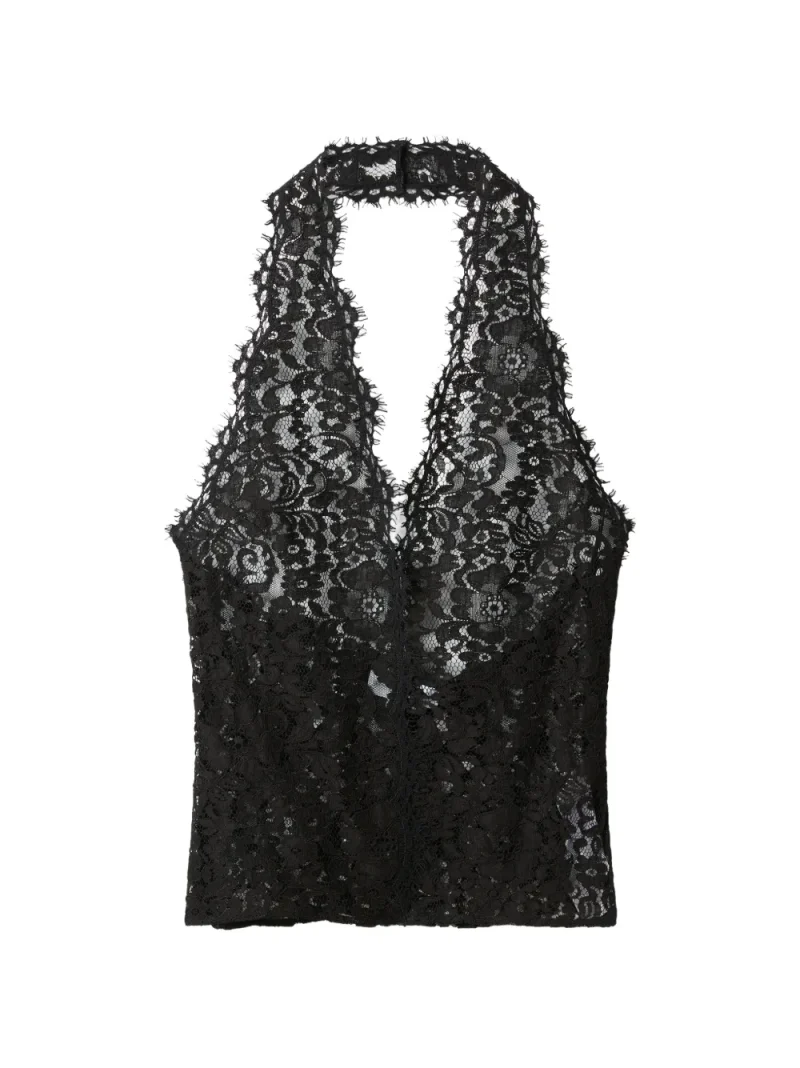 Top Stella McCartney Halterneck Lace negru