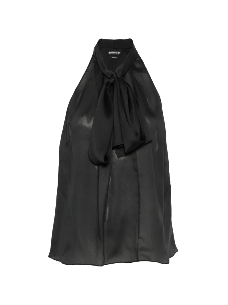 Top Tom Ford Patterned Halterneck negru
