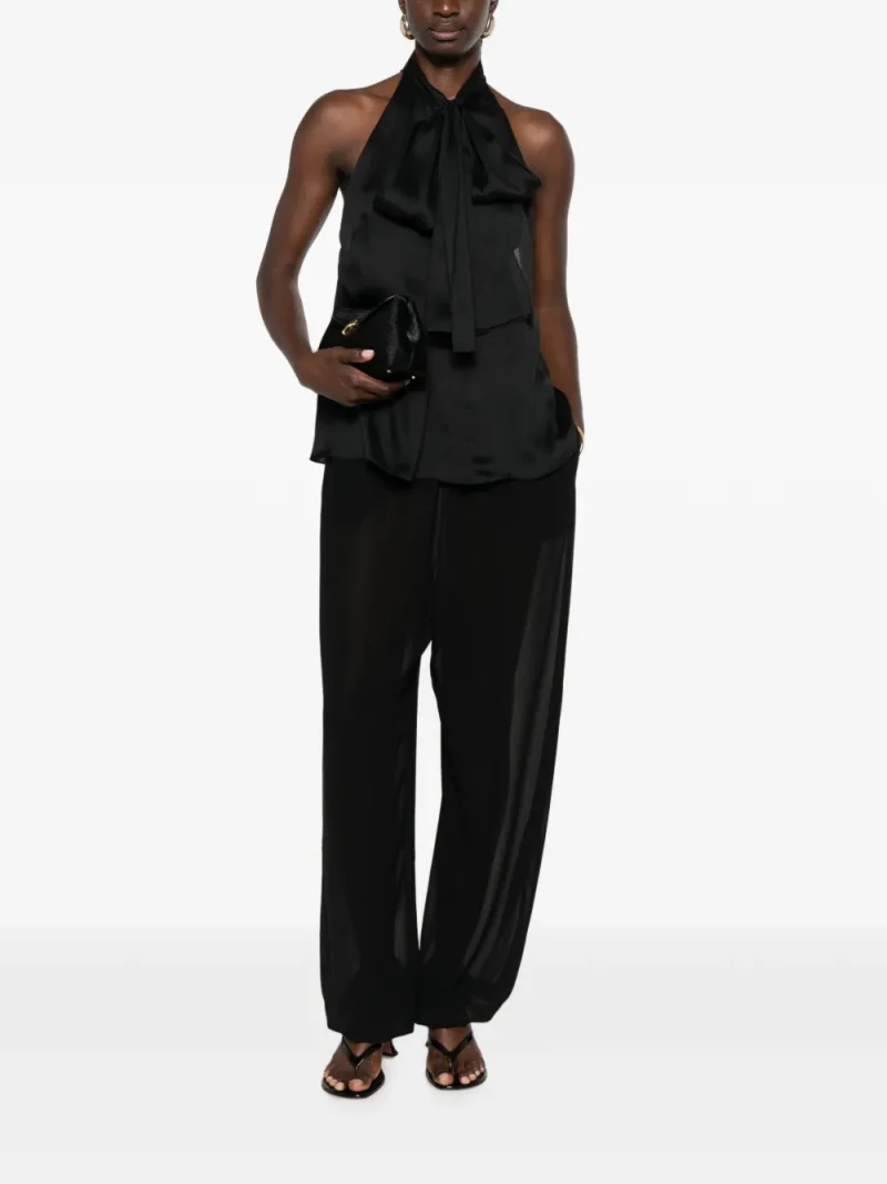 Top Tom Ford Patterned Halterneck negru - imagine 4