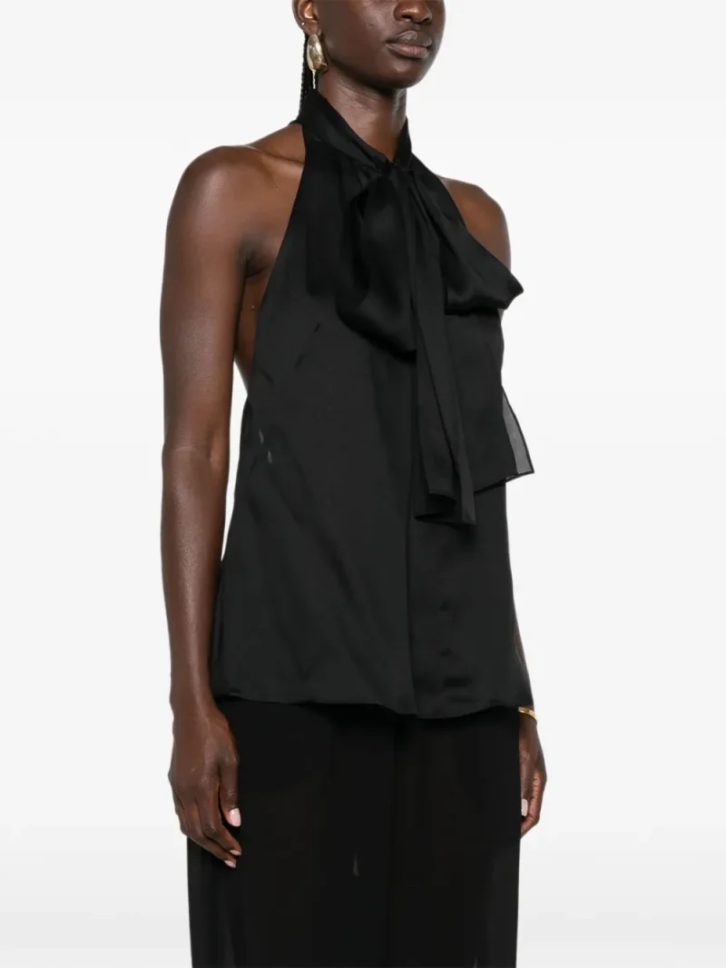 Top Tom Ford Patterned Halterneck negru - imagine 3
