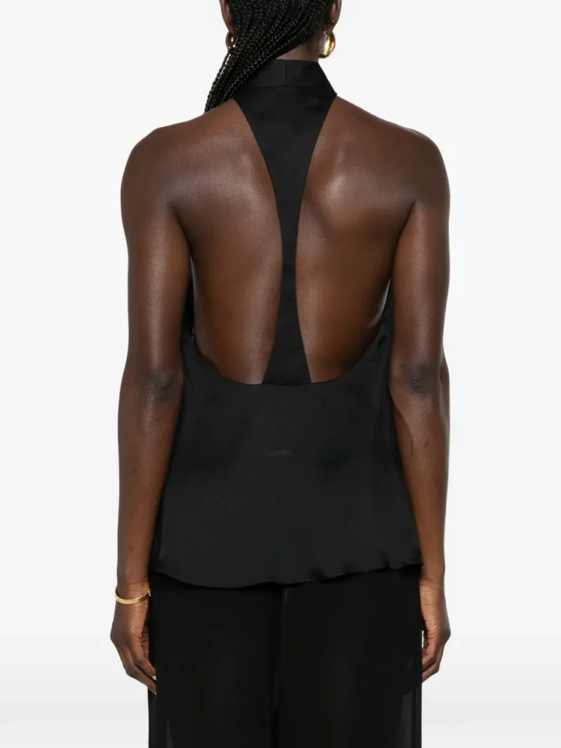 Alternative view of Top Tom Ford Patterned Halterneck negru