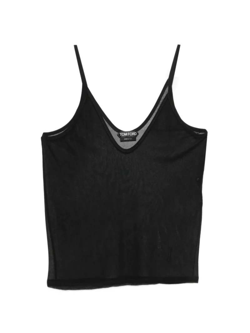Top Tom Ford Sheer Silk-Blend negru
