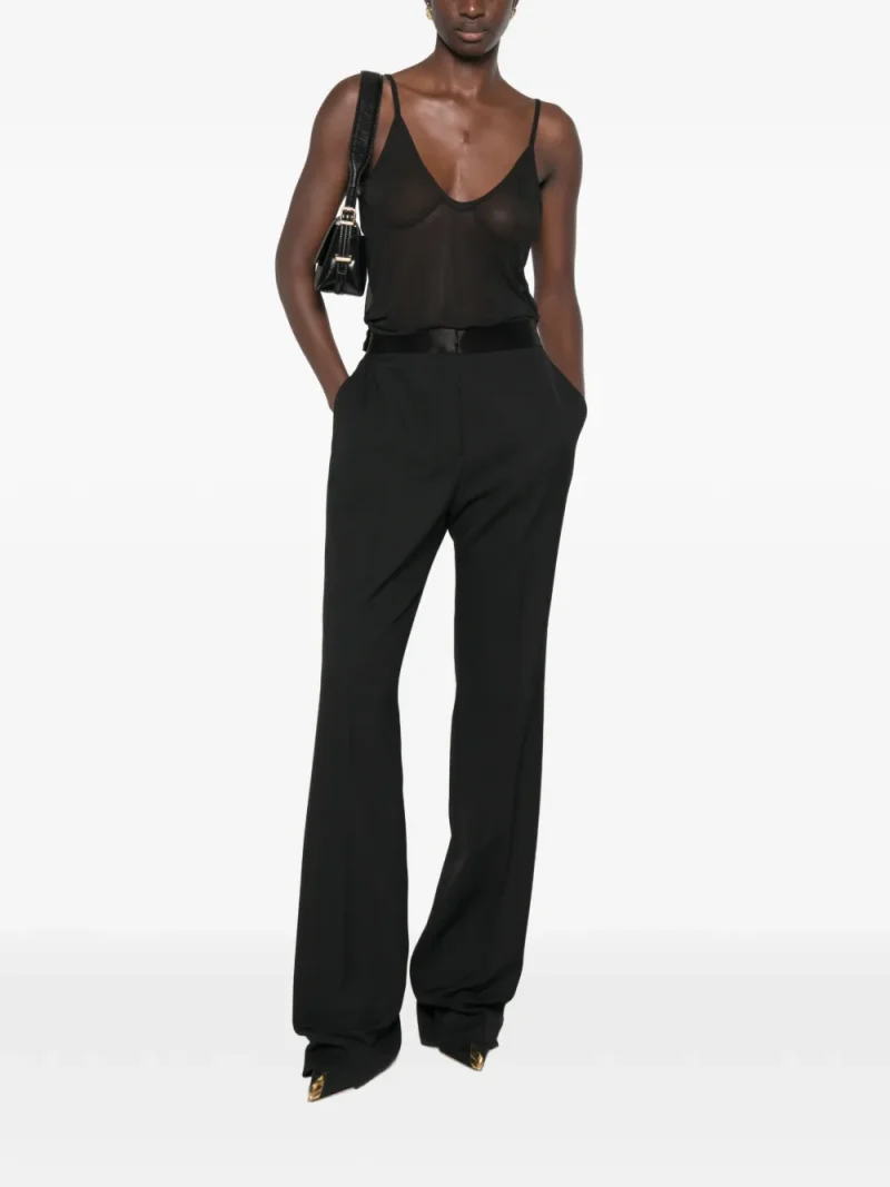 Top Tom Ford Sheer Silk-Blend negru - imagine 4