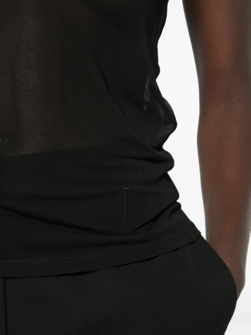 Top Tom Ford Sheer Silk-Blend negru - imagine 5